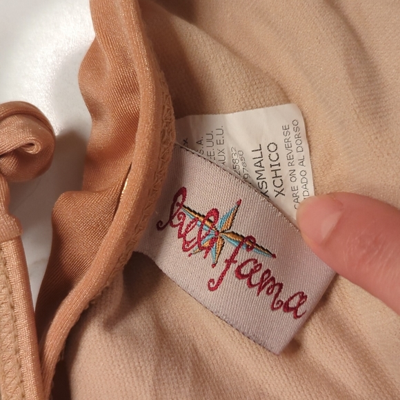 Luli Fama Gold And Gold Ring Embellished Bikini - Picture 4 of 6